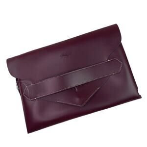 Boldrini Selleria Vachetta Leather Envelope Style Clutch Red Handbag